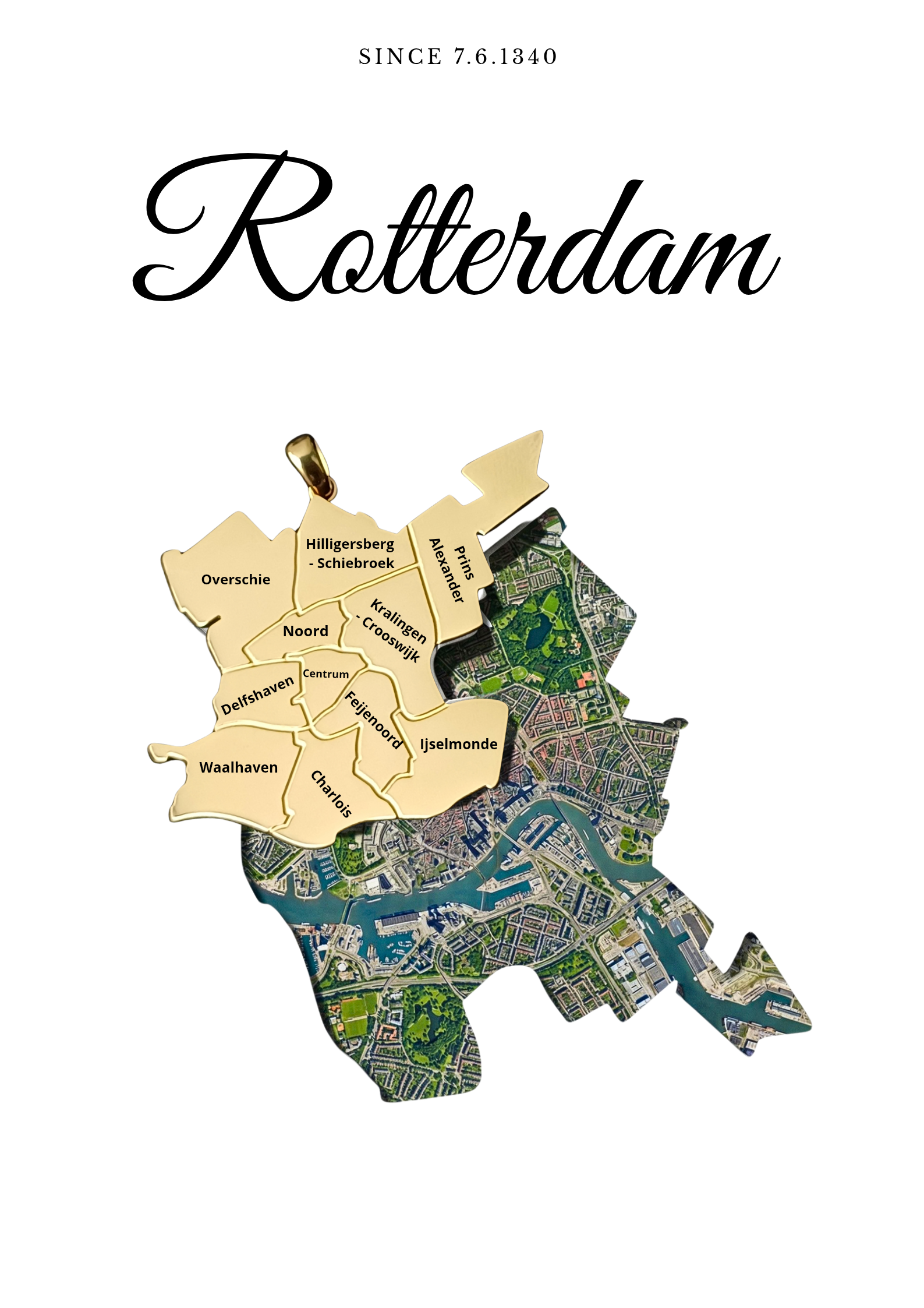 All neighborhoods of Rotterdam City in the city map 
