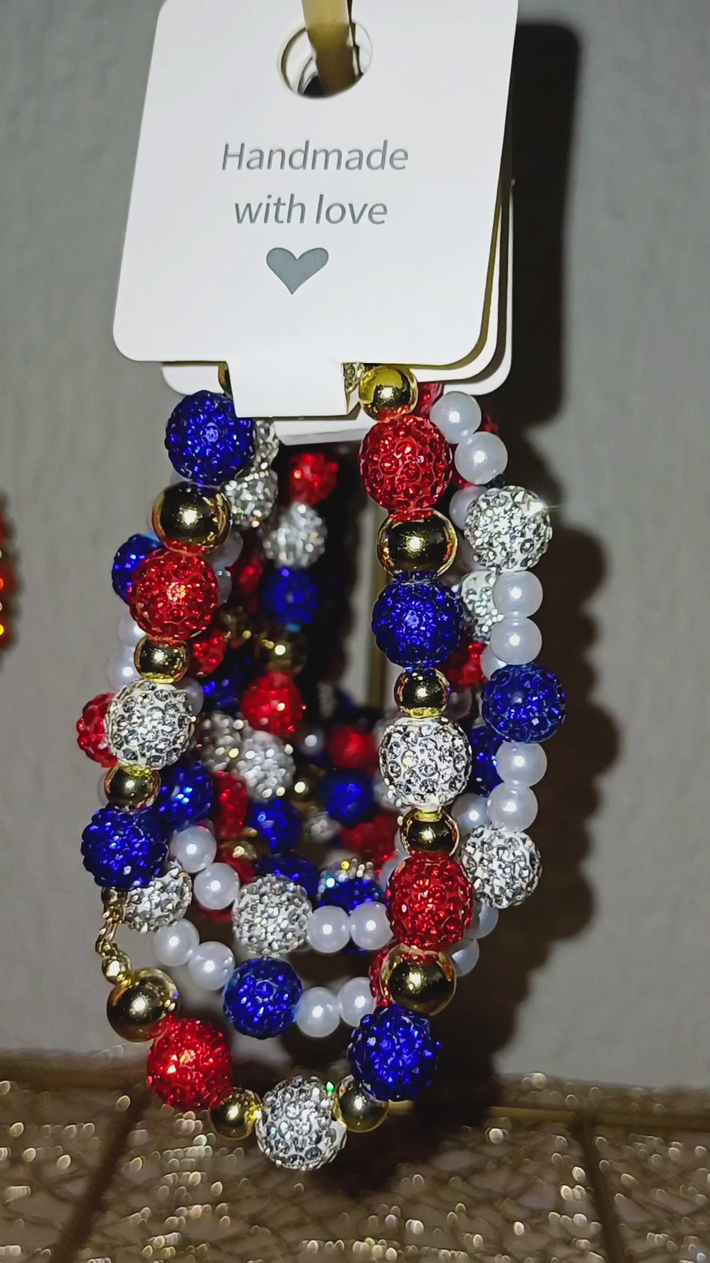 WK Armband – Rood, Wit, Blauw met imitatie Parels (Chique Editie)