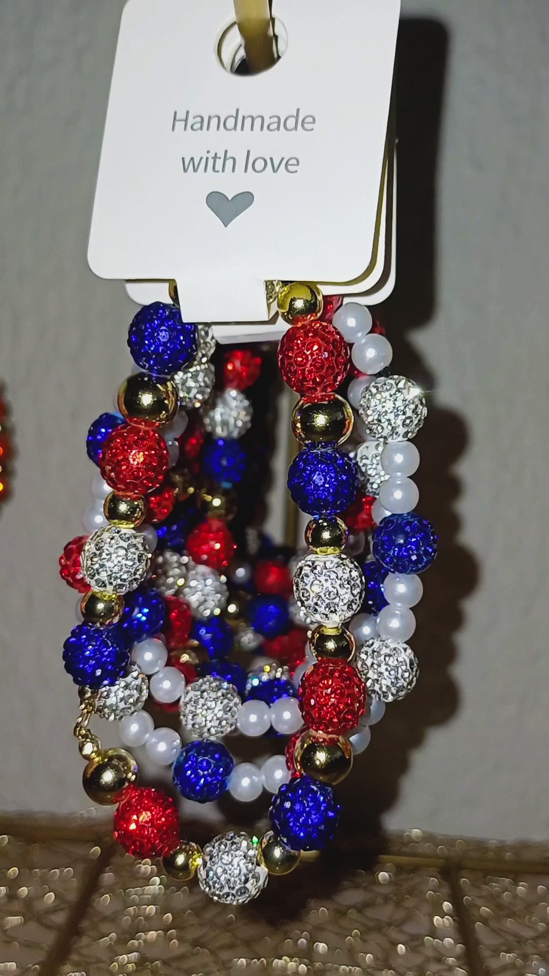 WK Armband – Rood, Wit, Blauw met imitatie Parels (Chique Editie)