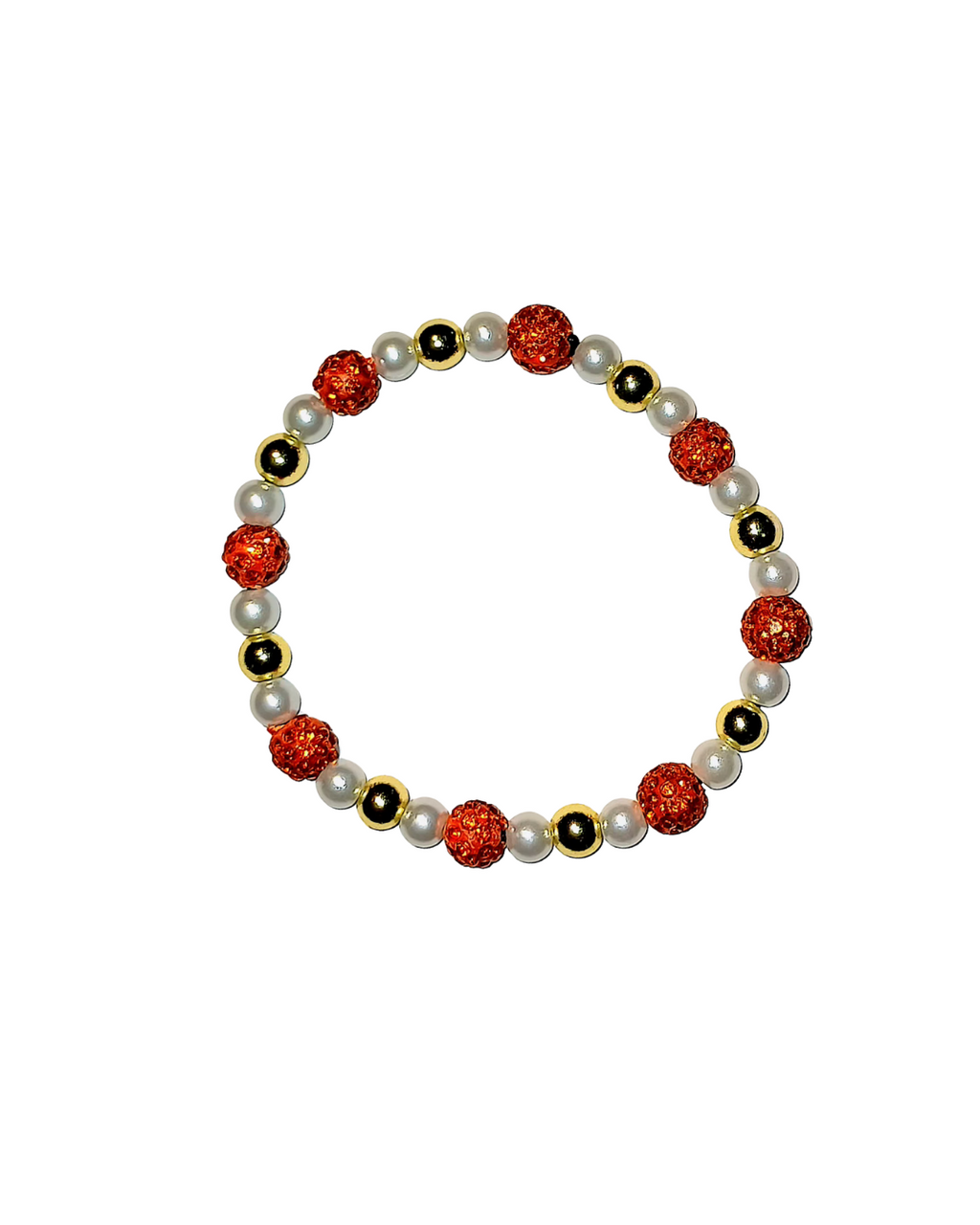 Oranje WK Armband – Oranje, Goud & Parels (Glamour Editie)
