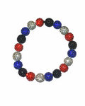 Stoere WK Armband – Rood, Wit, Blauw & Zwart (Met Strass